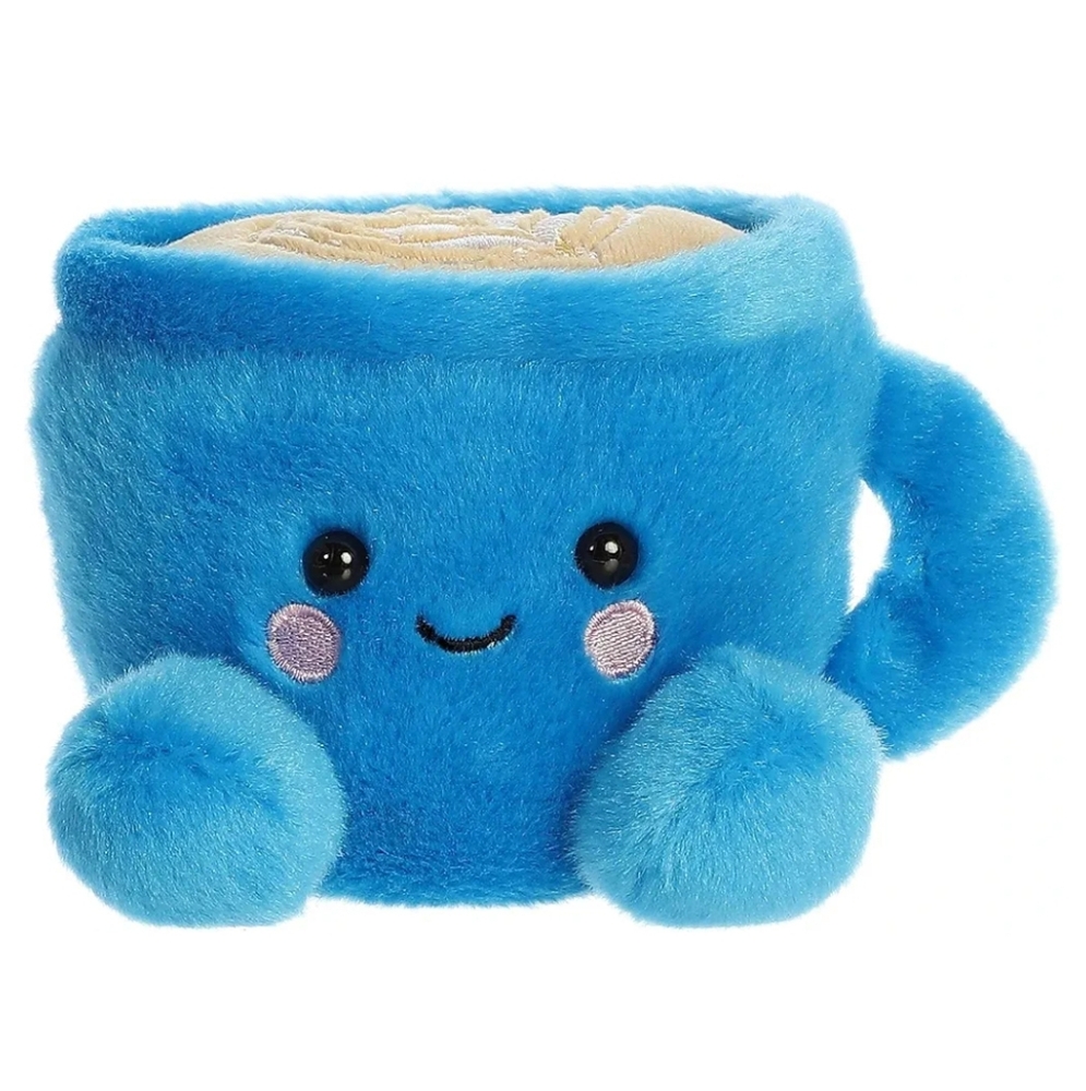 Adorable Aurora Blue and Cream Lettie The Latte 5" Plush Stuffed Animal NEW